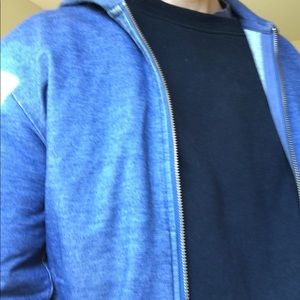 Theory zippered hooded sweatshirt